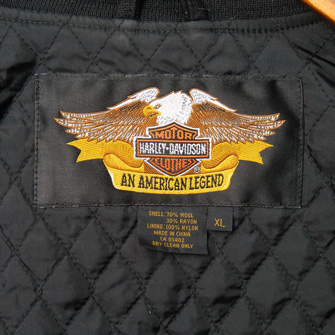 [120] 90s 할리데이비슨 울 레이온 바시티 자켓 블랙  상품이미지6