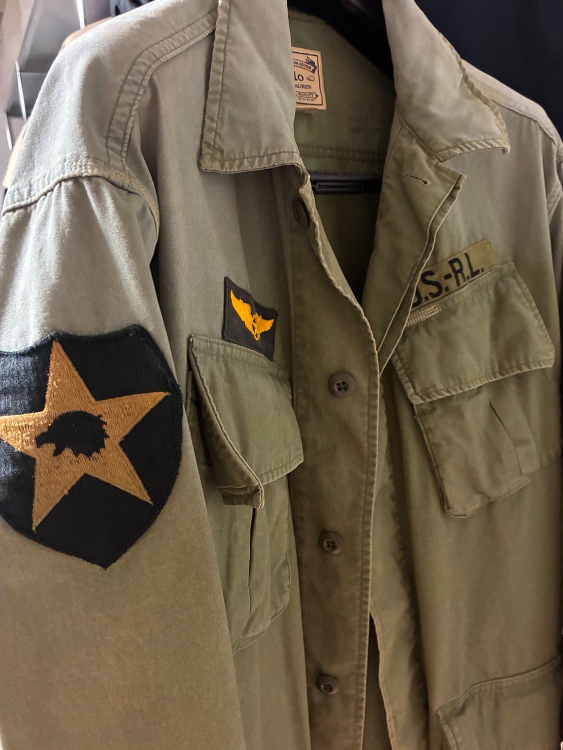 폴로 밀리터리 와펜 패치 빈티지워싱 정글 퍼티그 자켓 L 상품이미지2