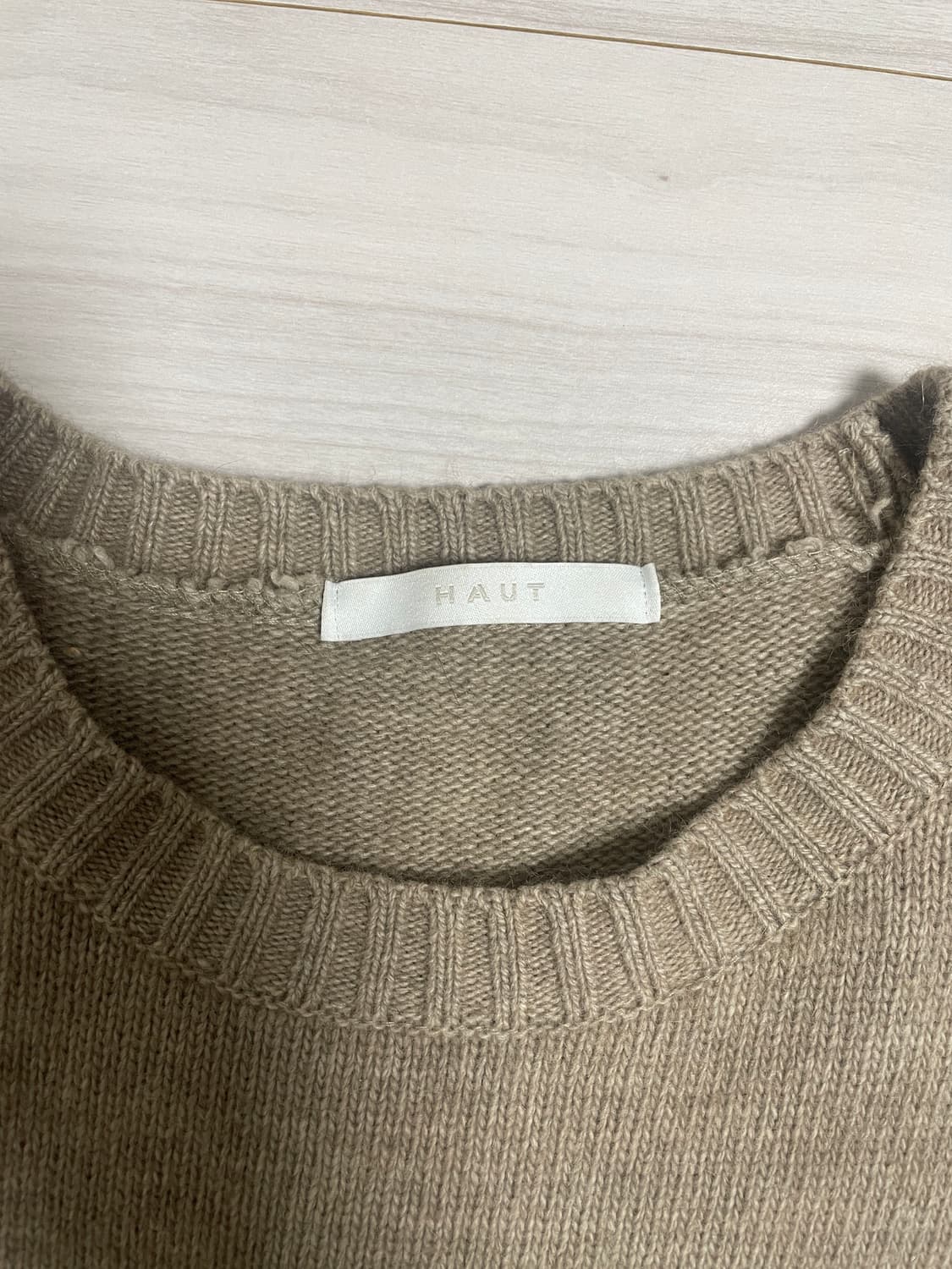 HAUT 베이지 라운드넥 니트 L 상품이미지2