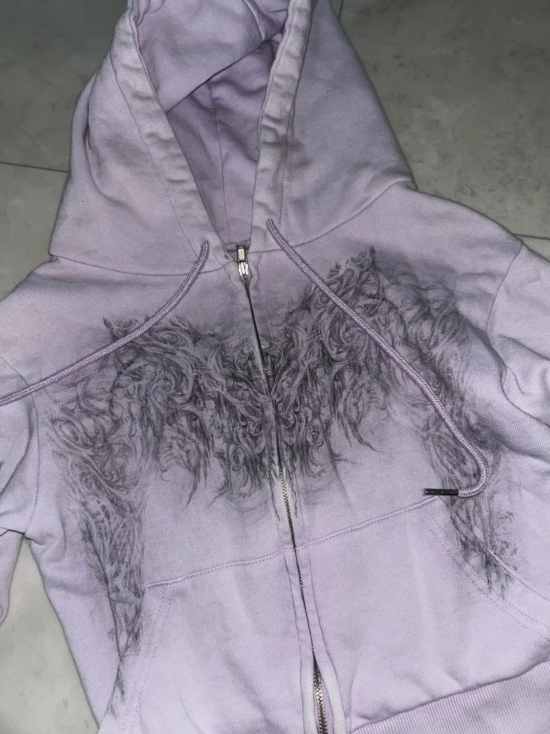 허그유어스킨 스컬리 후드집업 초판 펑크 상품이미지1