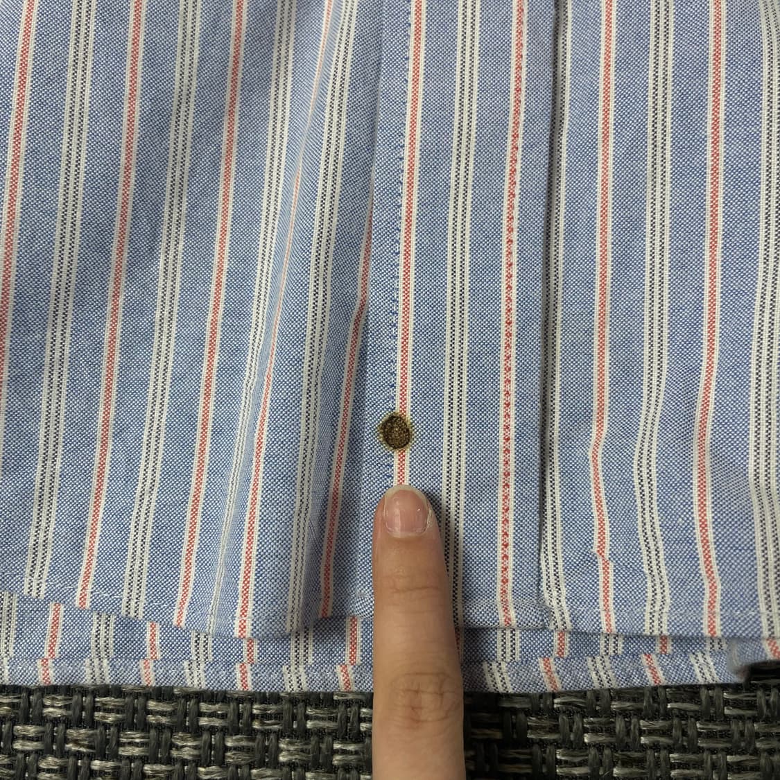 챕스 스카이블루 오렌지 스트라이프 긴팔 셔츠 상품이미지5