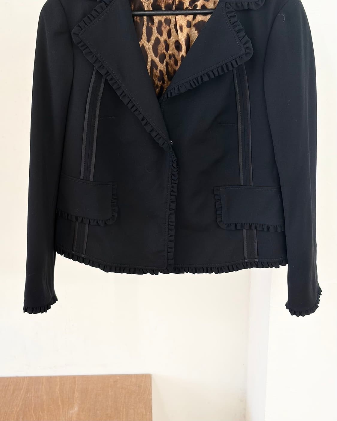 돌체앤가바나 블랙 프릴 그런지 울 블레이저 자켓  상품이미지5