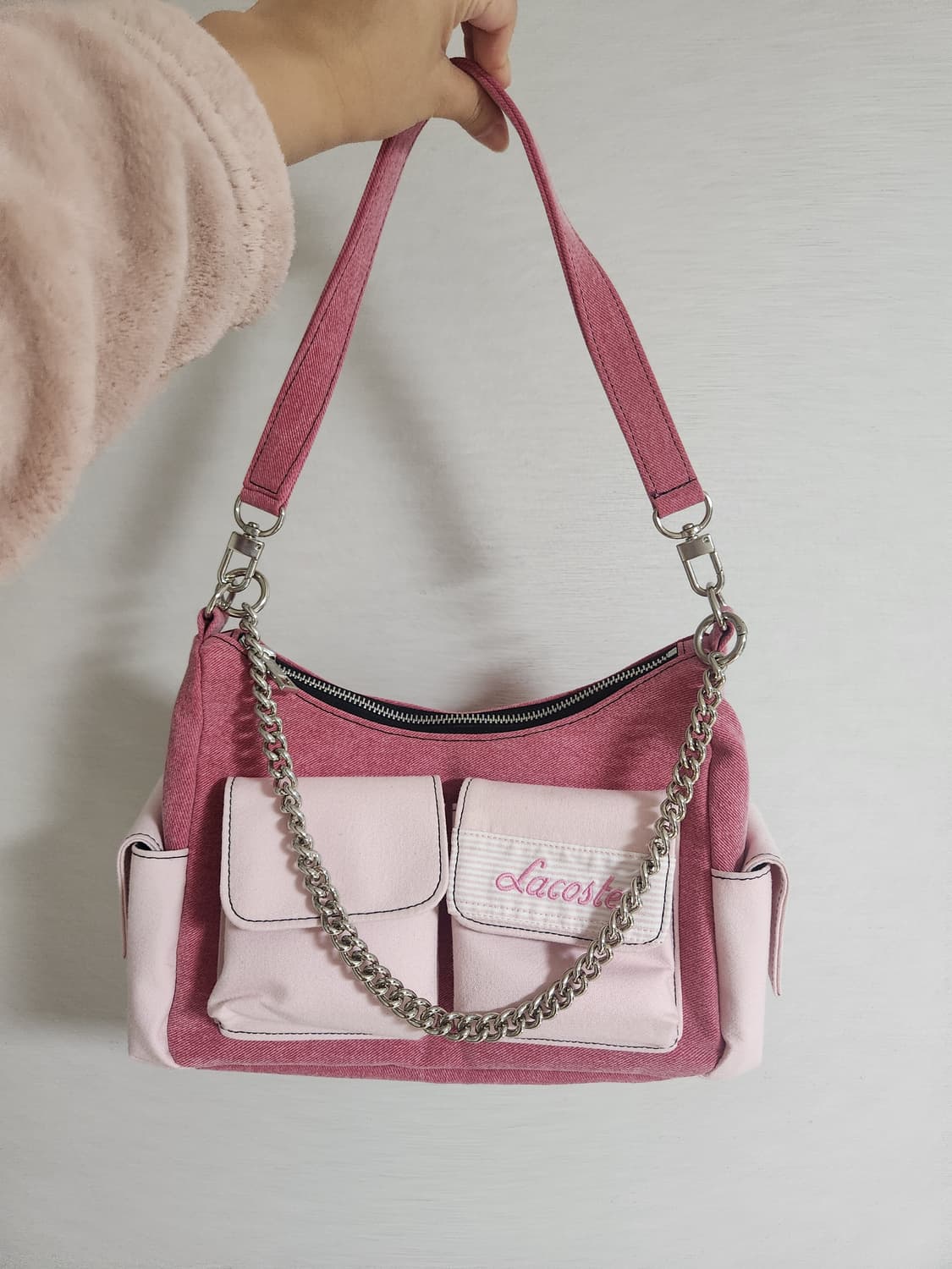 켈리즈 핑크 크로플백 with  라코스테 상품이미지1