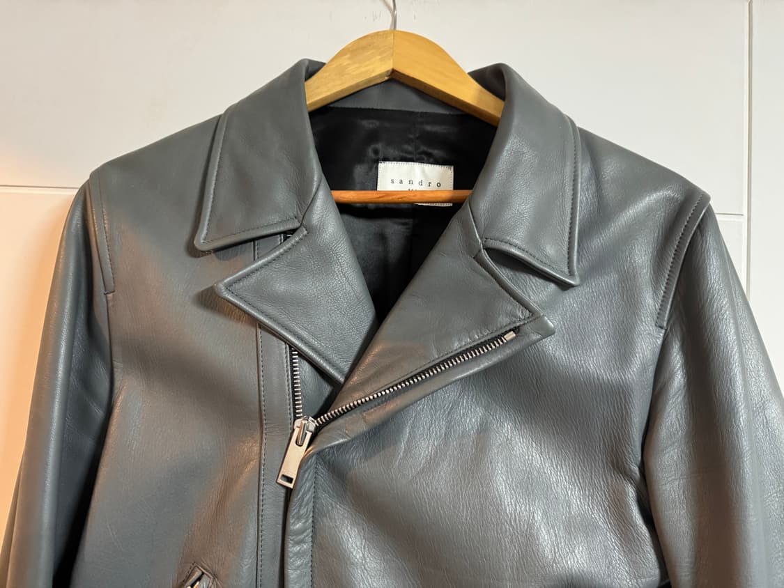 산드로 100% 카프스킨 라이더 자켓 상품이미지2