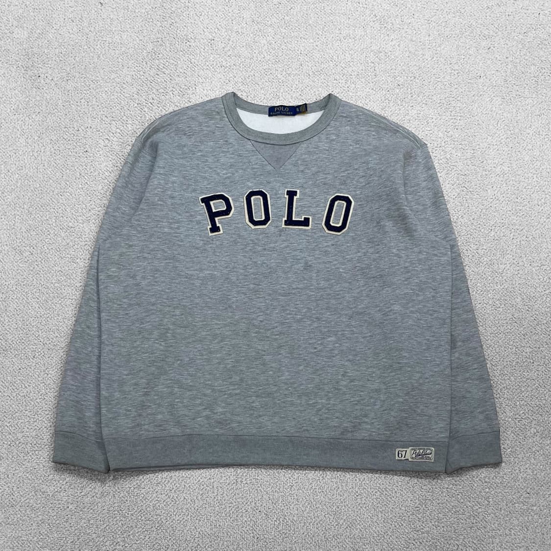 폴로 랄프로렌 아치 로고 크루넥 맨투맨 그레이 상품이미지1