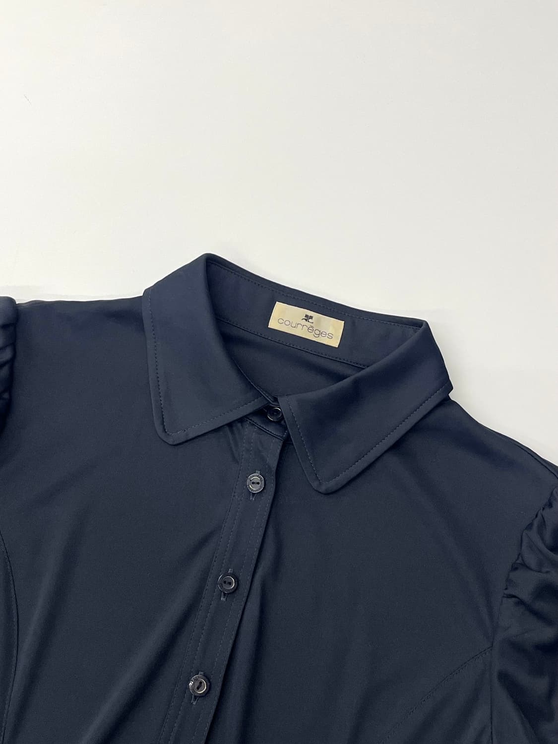 Courreges 꾸레쥬 네이비 퍼프 블라우스 원피스 상품이미지7
