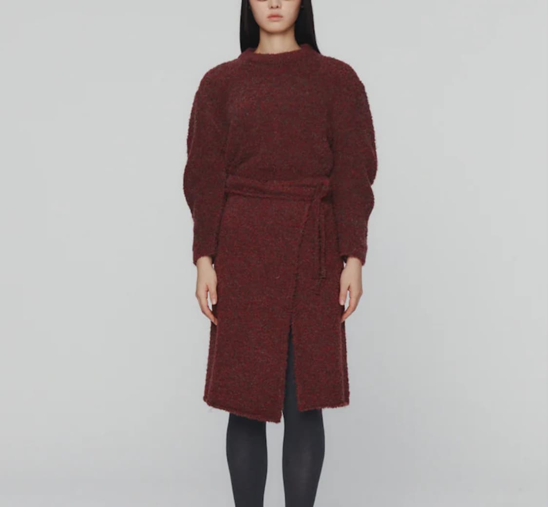 아모멘토 믹스 부클 크롭 니트 상품이미지1