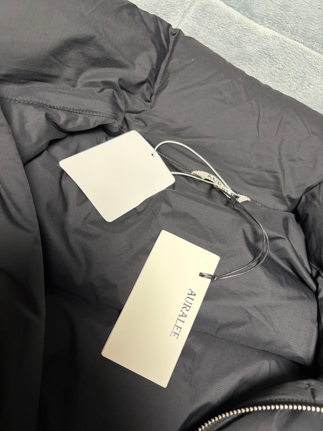 (5사이즈 교환 가능)오라리 슈퍼 라이트 나일론 립스톱 다운 블루종 블랙 상품이미지2