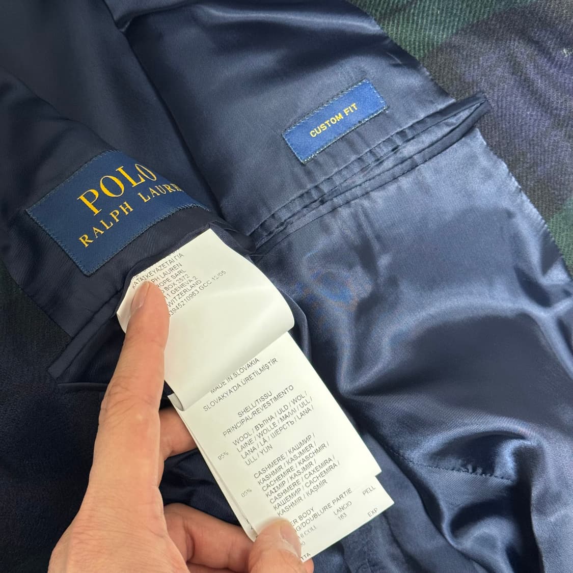 폴로 랄프로렌 블랙워치 타탄 체크 블레이저 자켓 42R 커스텀핏 상품이미지5