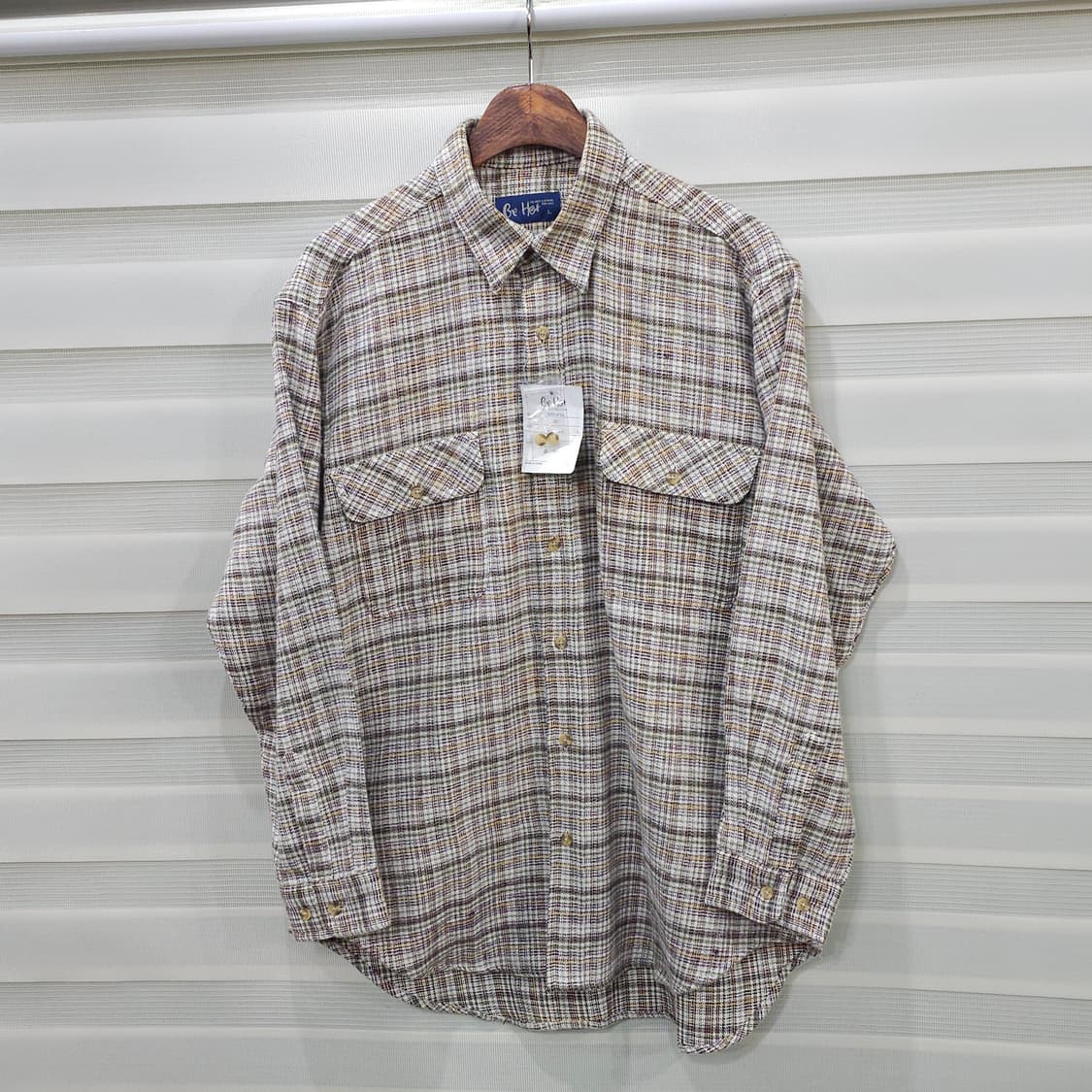 JAPAN 빈티지 Be.Hot 체크셔츠- L 상품이미지1