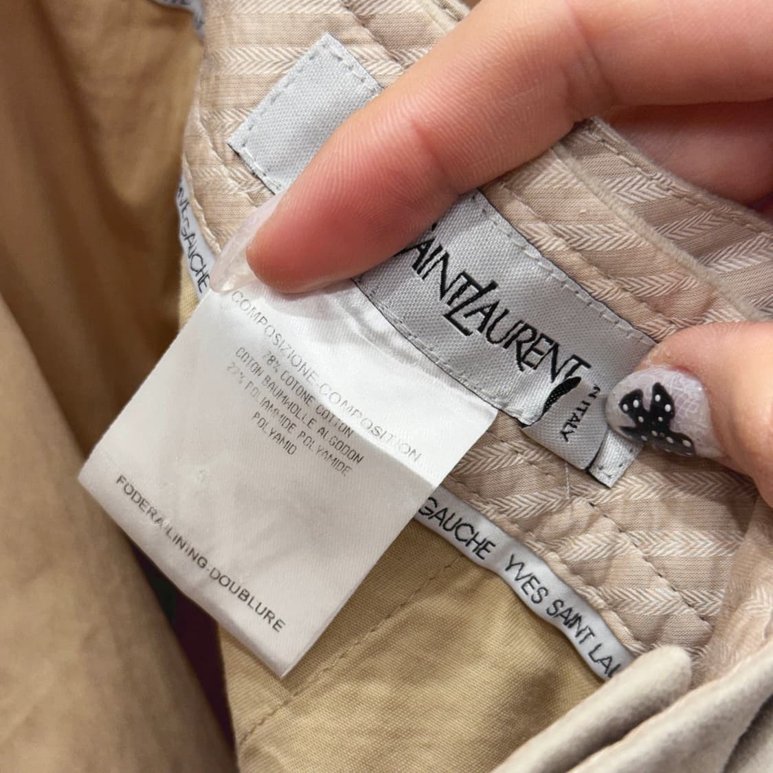 입생로랑 버뮤다 하프팬츠 D링 벨트 디테일 하이웨스트 베이지 상품이미지9