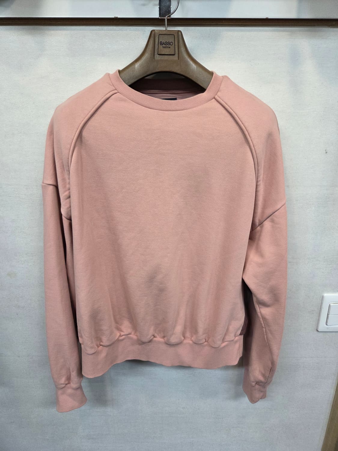 준지 코랄 핑크 배색 나일론 맨투맨 s 상품이미지1