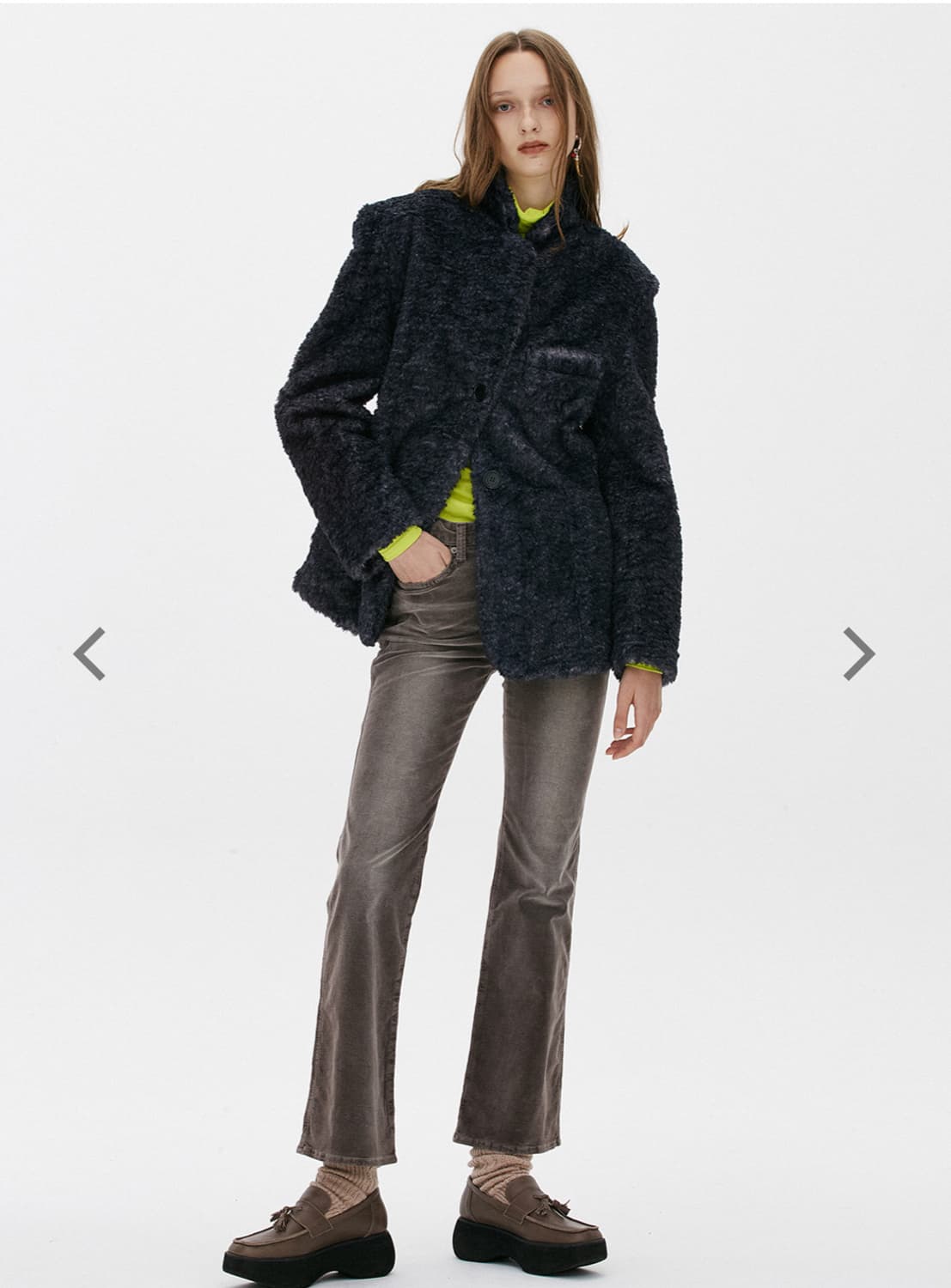 더오픈프로덕트 테일러 퍼 자켓 네이비 상품이미지5