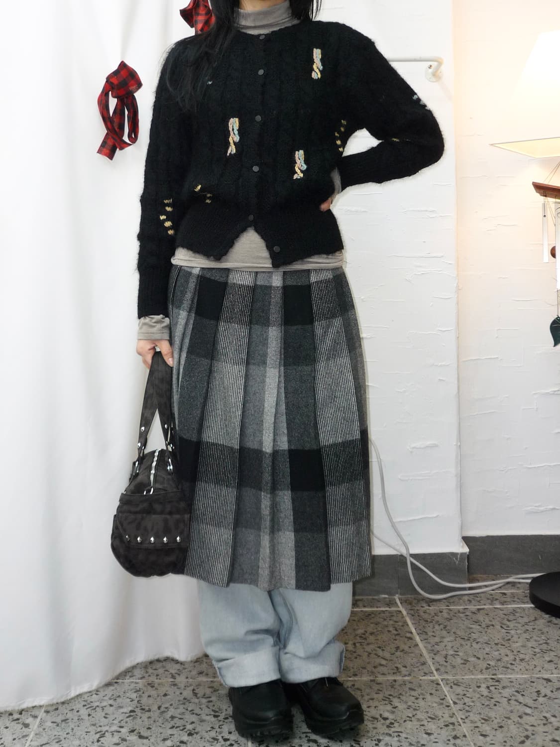 Ash grey Scottish skirt 상품이미지5