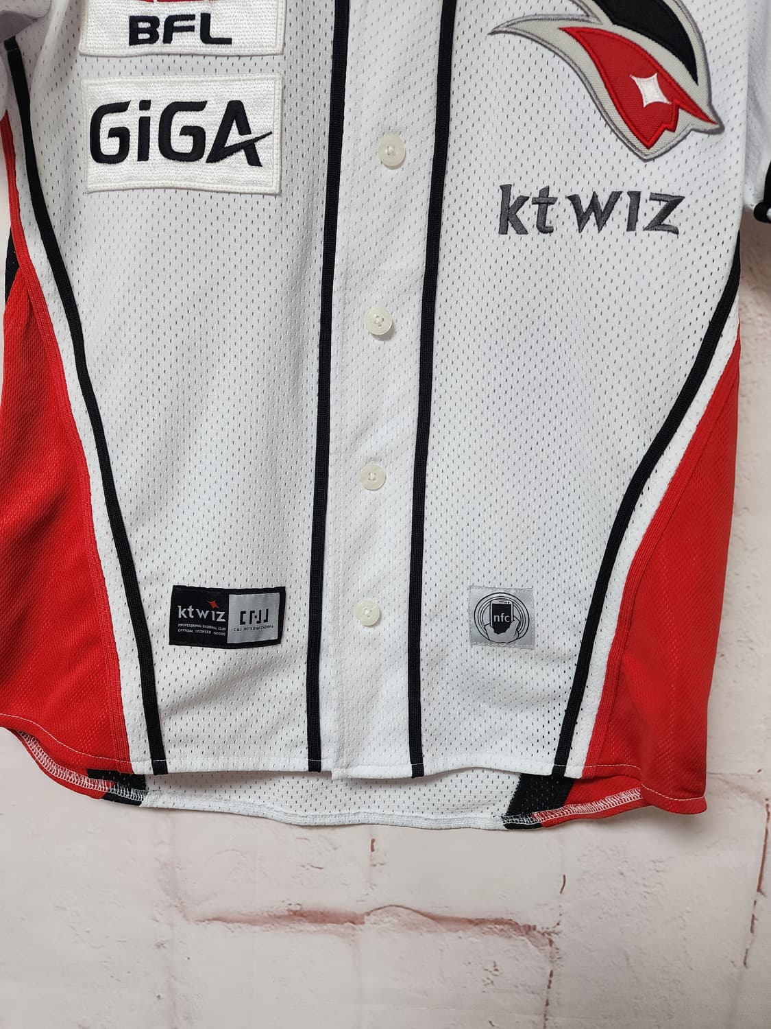 KT Wiz 흰색 야구 유니폼 상품이미지5