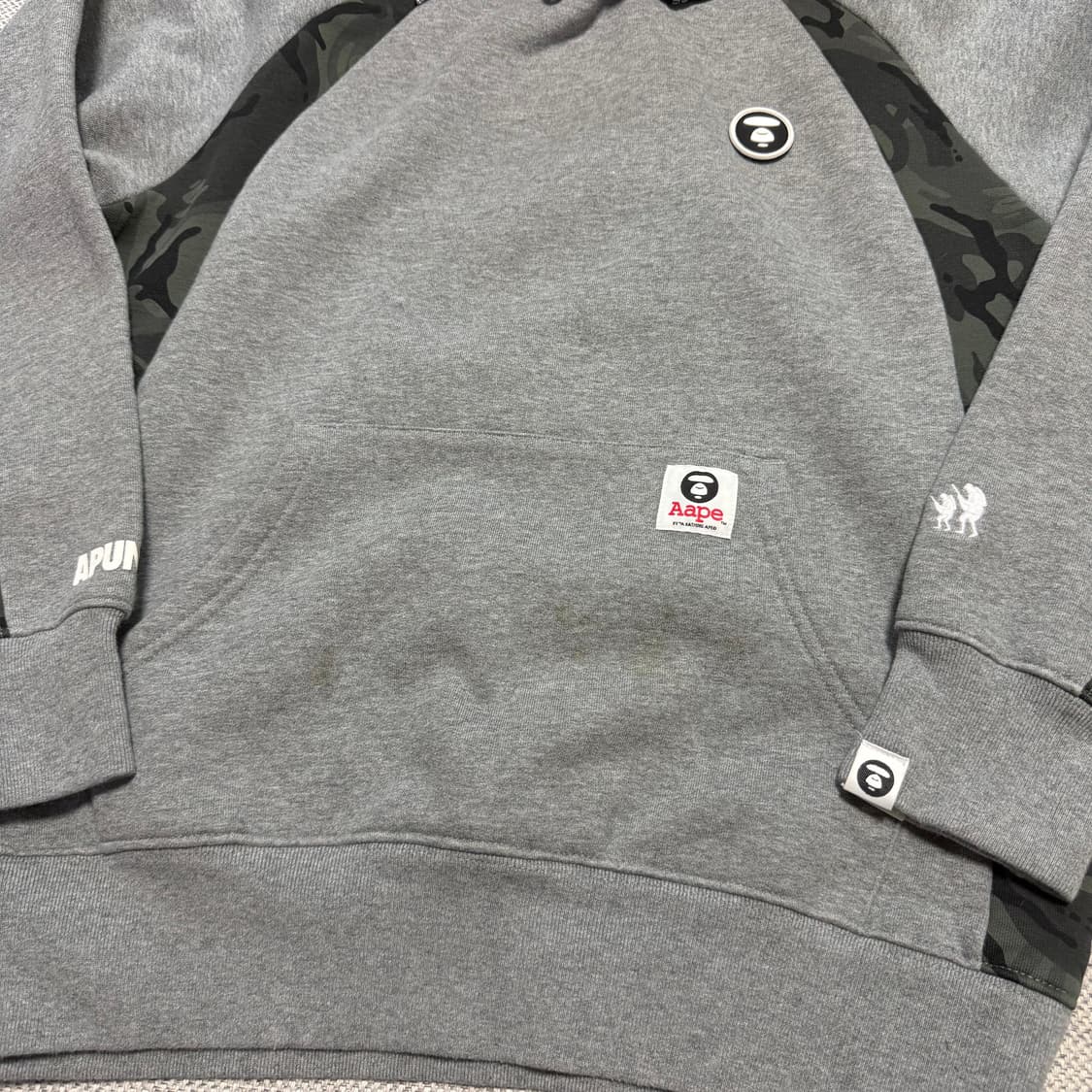 에이프 Aape 그레이 카모플라쥬 후드티 상품이미지3