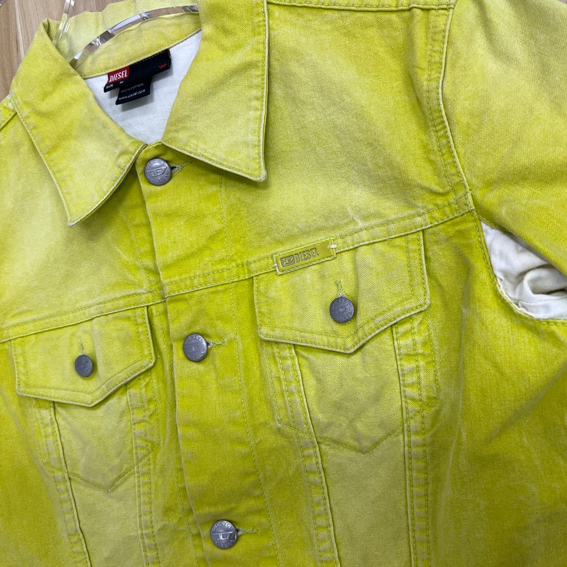 Diesel 디젤 옐로우 데님 트러커 자켓 M 상품이미지10