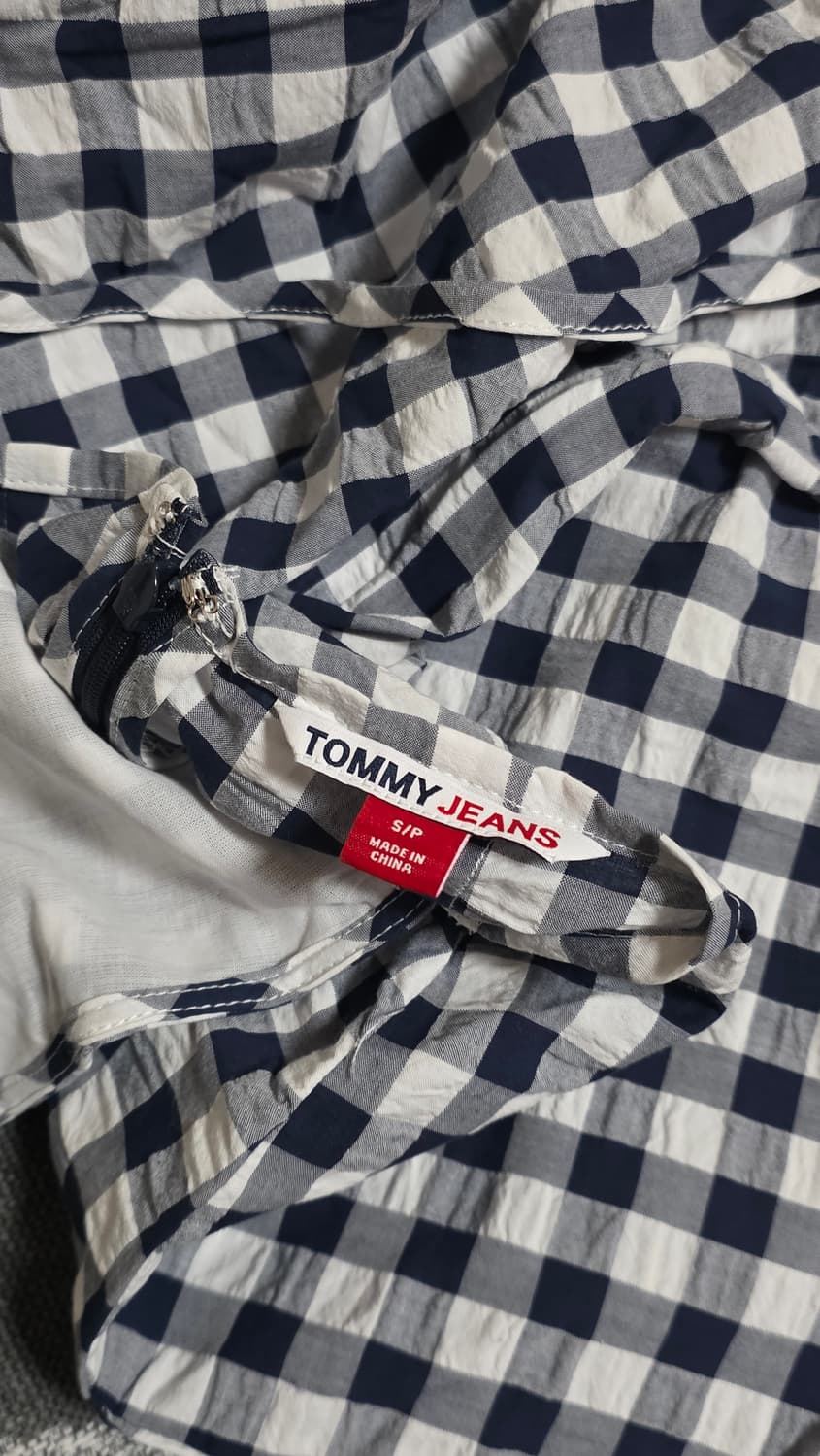 타미힐피거 타미진 오픈백 깅엄 미니 원피스 상품이미지6