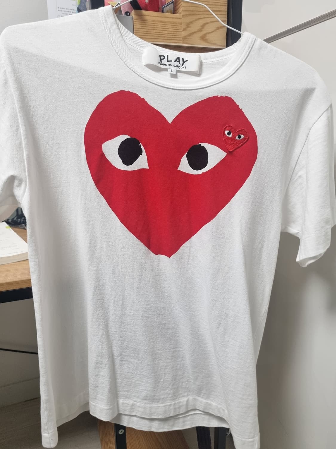 꼼데가르송 라지 레드 반팔 상품이미지3