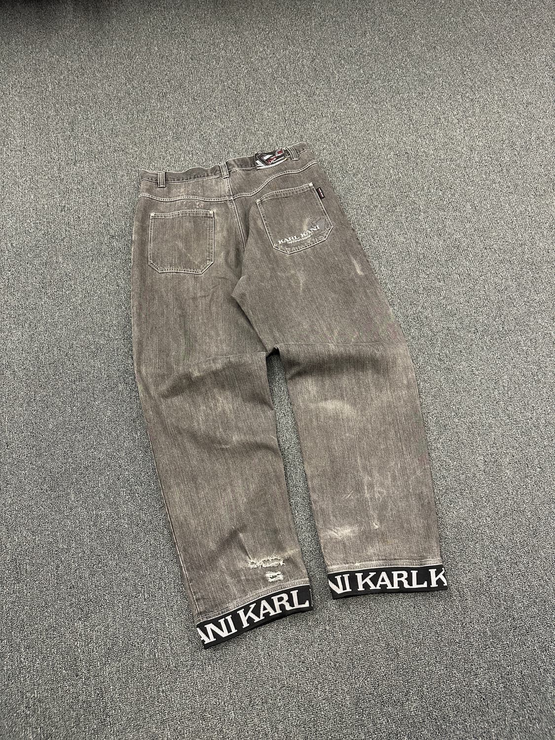 36) 칼카니 올드스쿨 y2k 와이드 흑청 데님팬츠 상품이미지3