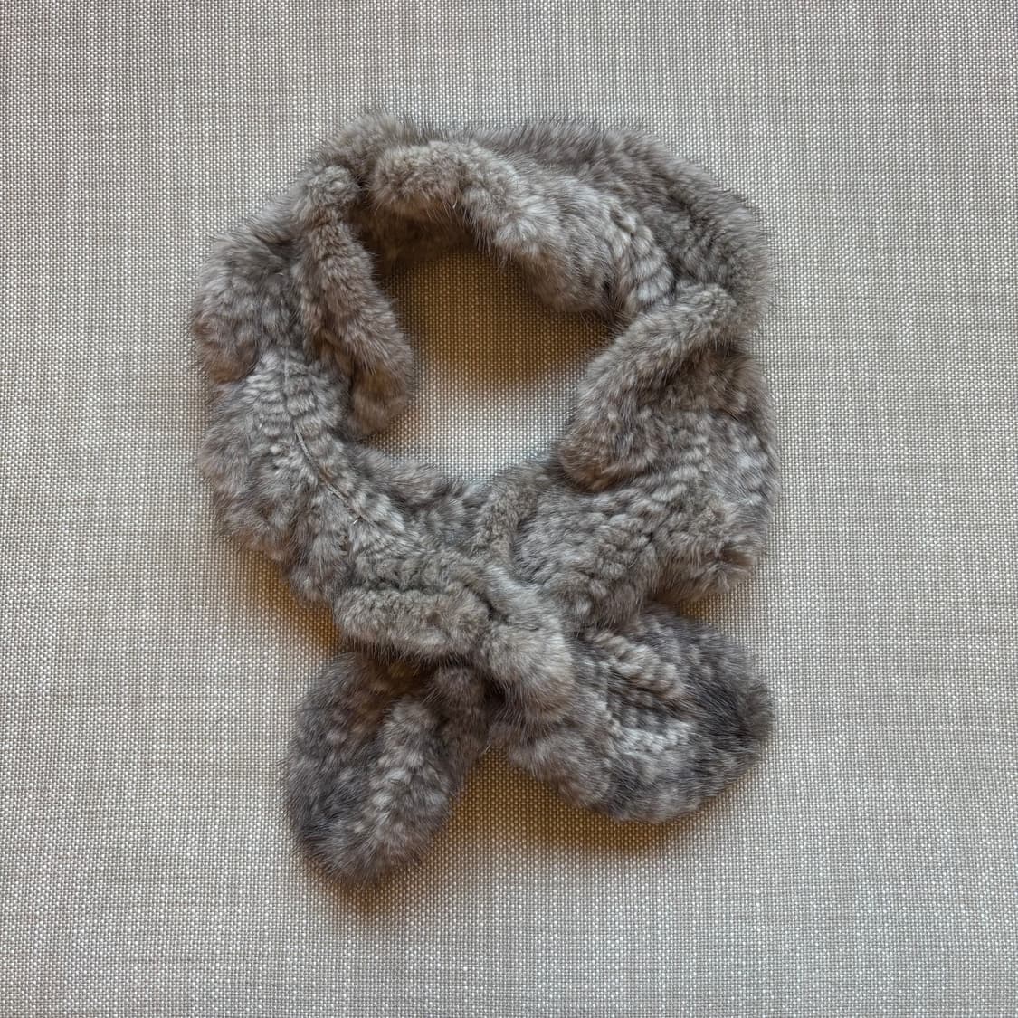 페리엘리스 프릴고리 쁘띠 밍크 머플러 투톤 그레이 상품이미지1