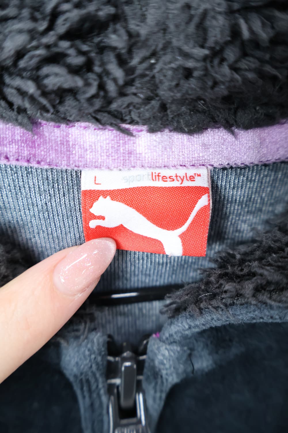 'Puma' Velour Logo Zip-Up Hoodie 상품이미지6