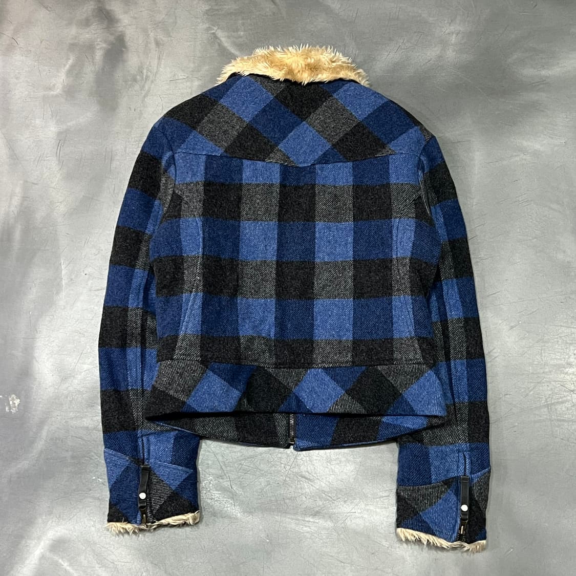  리바이스 울 혼방 퍼 카라 체크 자켓 y15742 상품이미지2