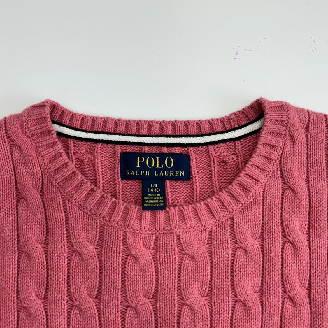 Polo 폴로 핑크 케이블 니트 상품이미지5