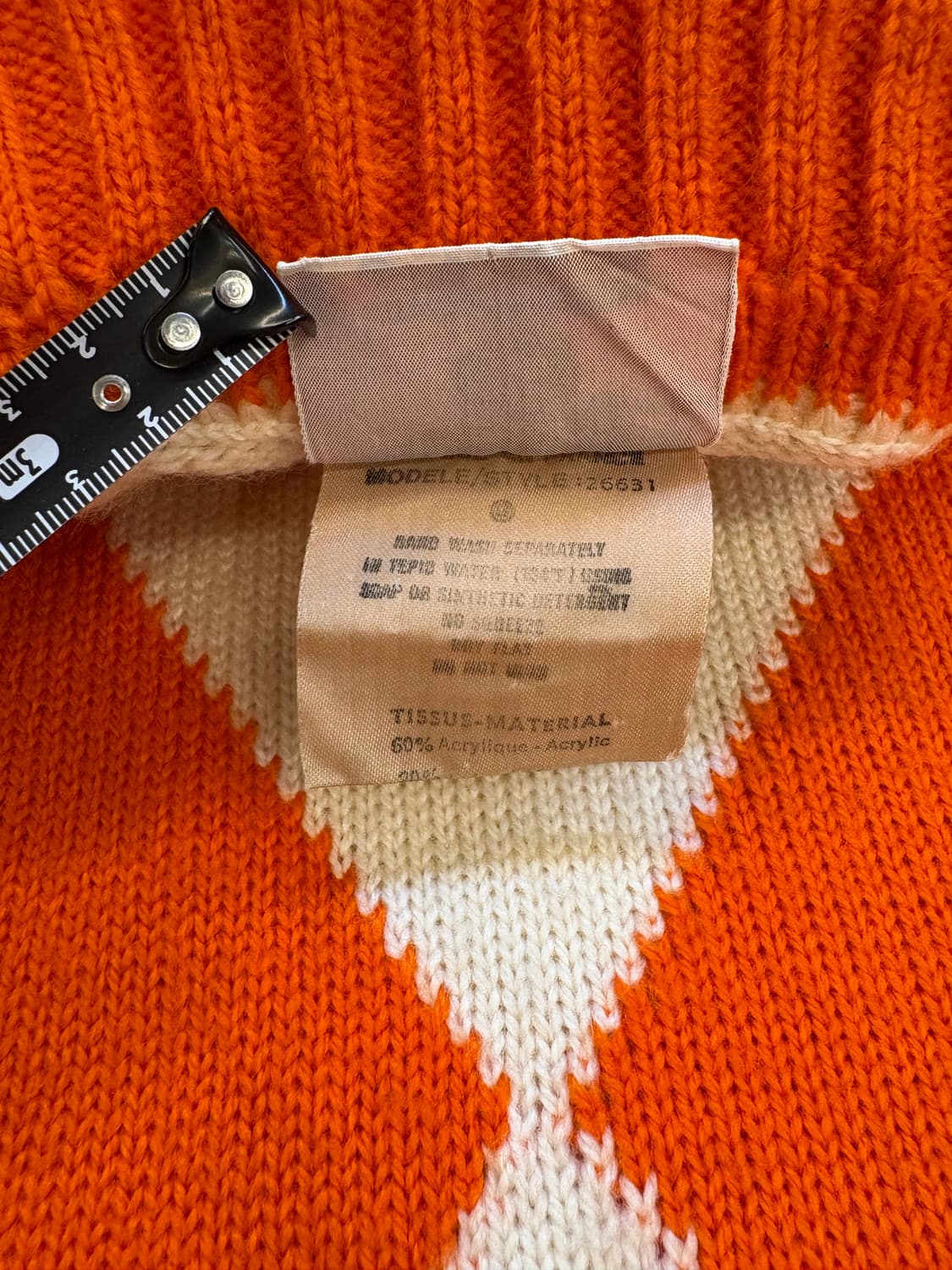 꾸레쥬 아가일 터틀넥 니트 상품이미지4