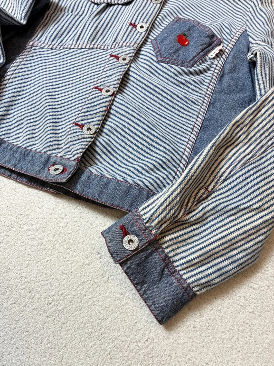 오일릴리 90's 히코리 스트라이프 배색 데님 트러커 자켓 PN7812 상품이미지5