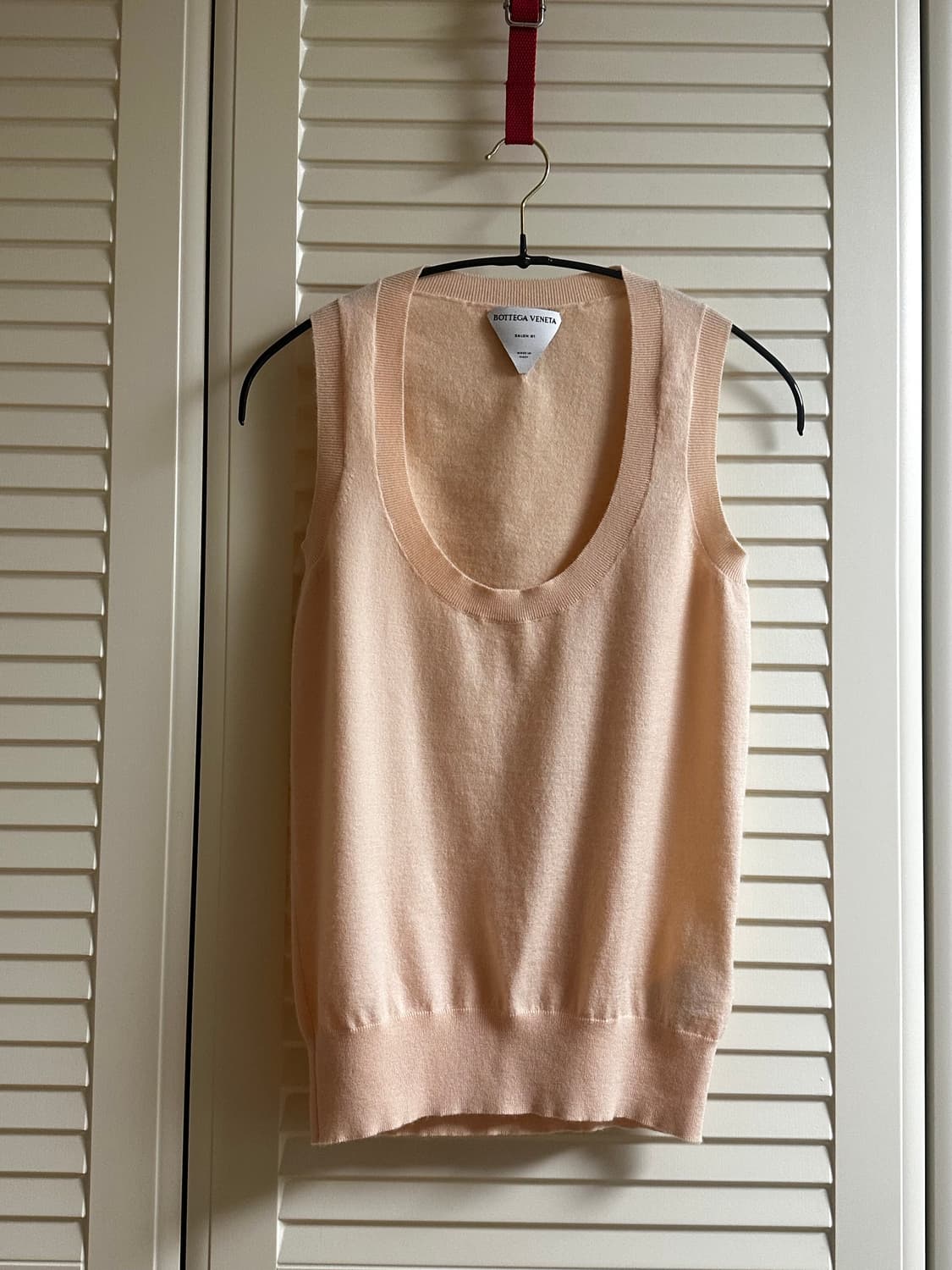 보테가 베네타 캐시미어 슬리브리스 니트 Apricot 상품이미지2