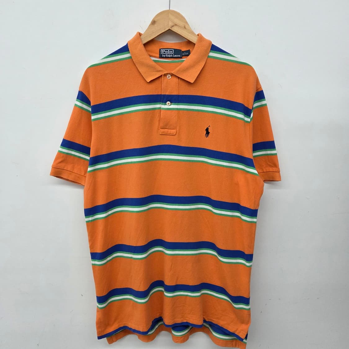 폴로 스트라이프 반팔 카라티 오렌지 남XL 상품이미지2