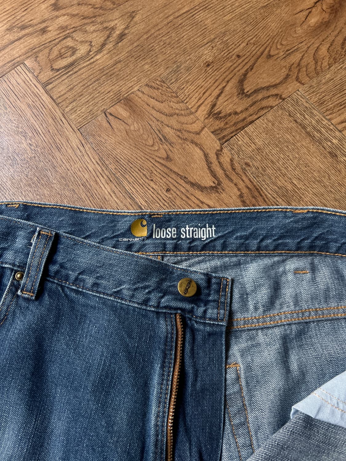 [38]칼하트 USA 빈티지 워싱 와이드 스트레이트 워크 데님 팬츠 상품이미지5