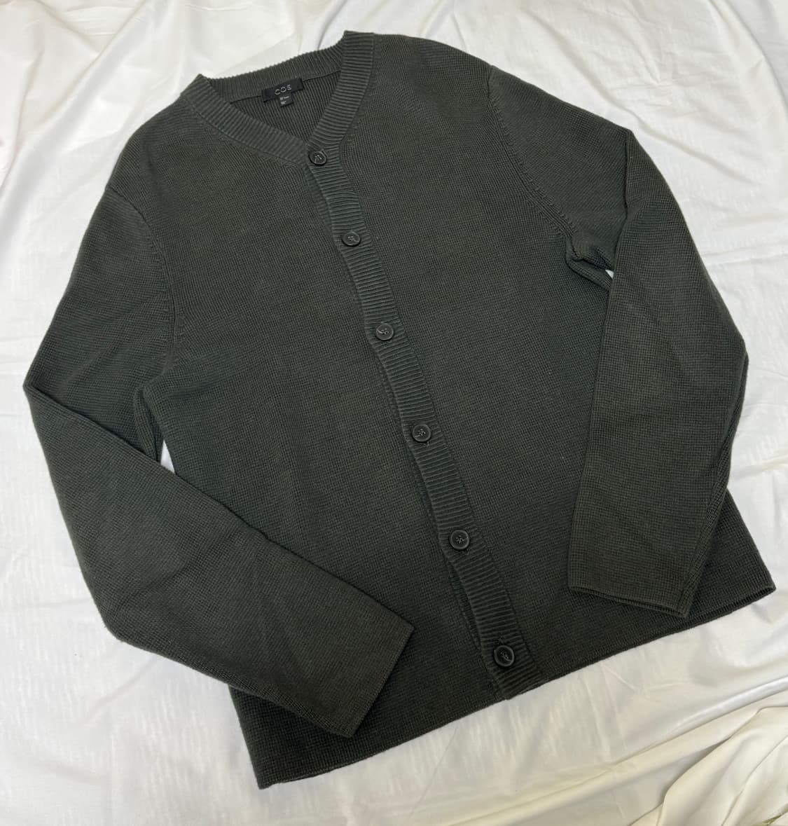 코스 울코튼 혼방 가디건 그린 S 상품이미지1