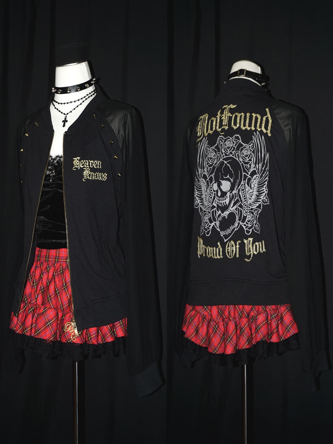 punk see-through arm stud zip-up  상품이미지1