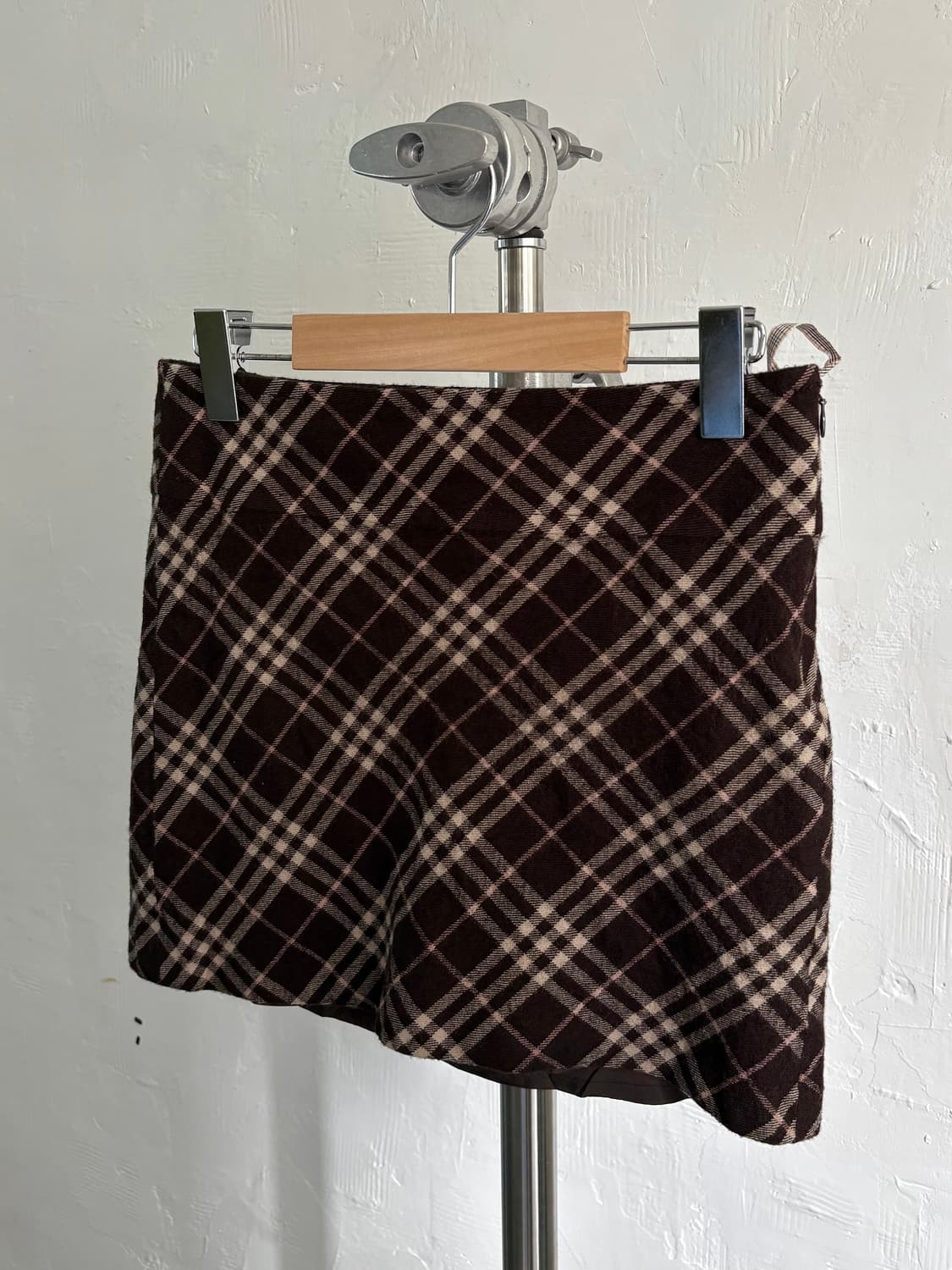 Burberry 버버리 블루라벨 브라운 체크 울 미니 스커트 상품이미지2