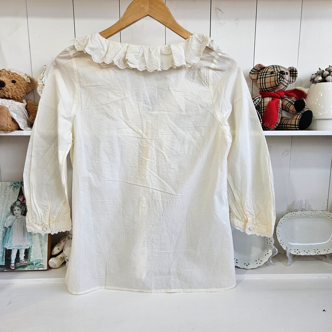 코튼 레이스 프릴 블라우스 상품이미지5