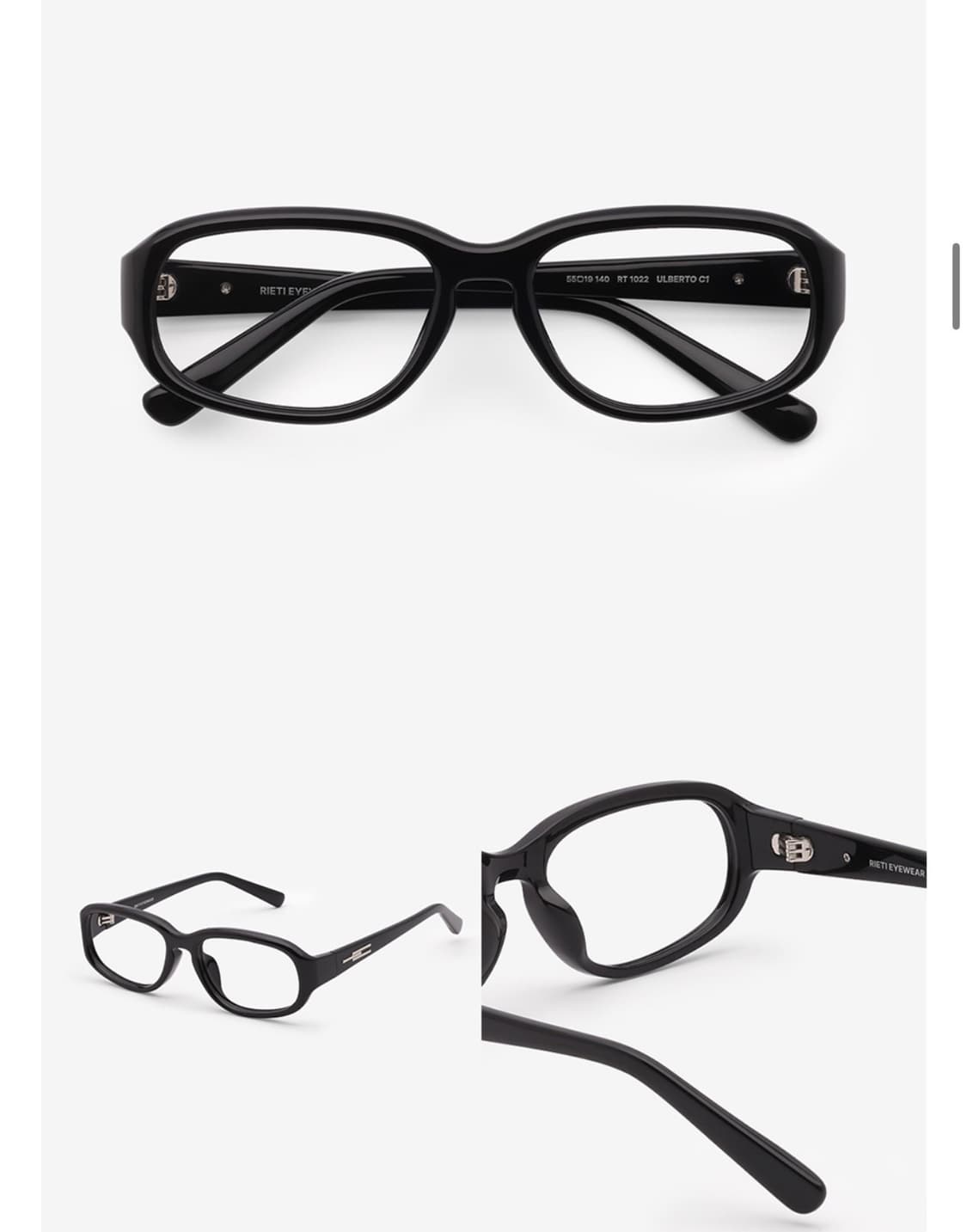 리에티 안경 ULBERTO RT 1022 C1 BLACK 상품이미지4