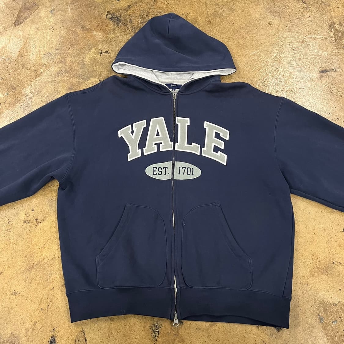 [정품/L] 예일 YALE 네이비 후드 집업 b12 상품이미지3
