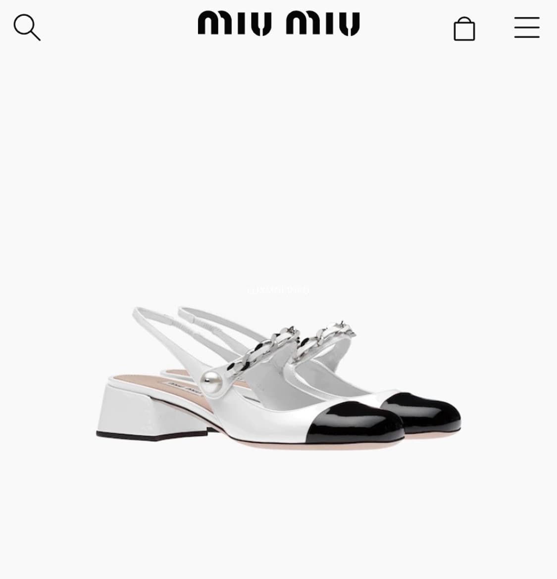 미우미우 페이턴트 레더 슬링백 35사이즈 상품이미지6