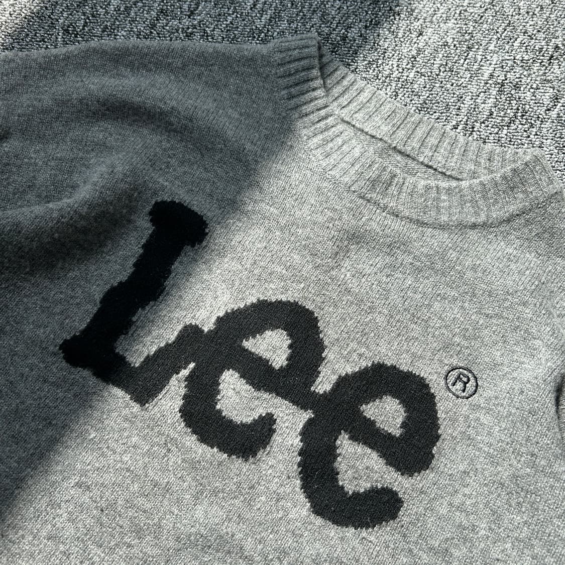 Lee 부클 그레이 빅로고 니트 상품이미지4