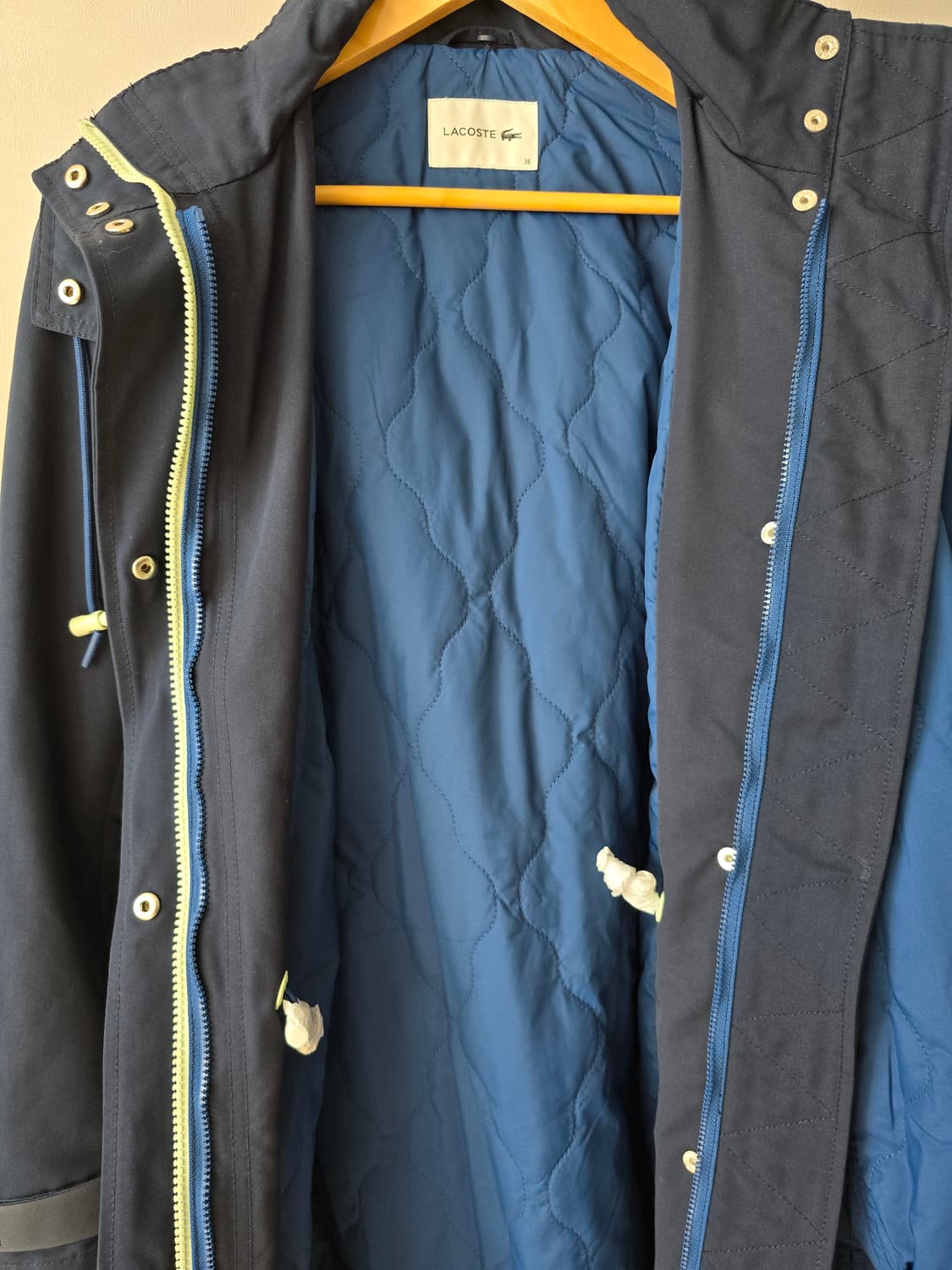 라코스테 디터쳐블 점퍼 36 네이비 퀼팅 상품이미지3