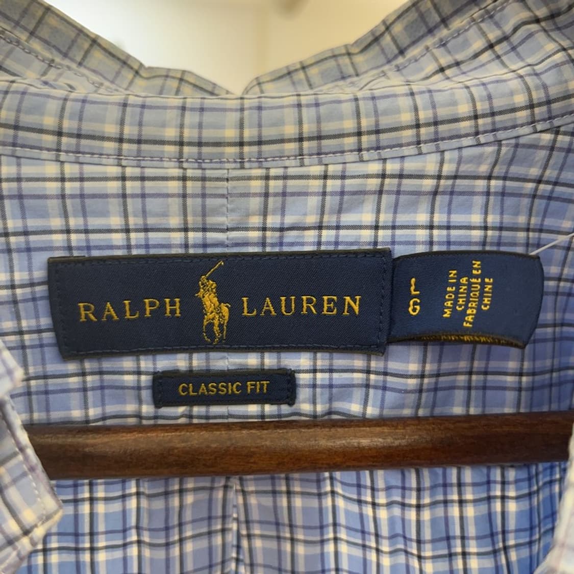 폴로 랄프로렌 빈티지 레트로 라이트 블루 체크 셔츠 L C07747 상품이미지5
