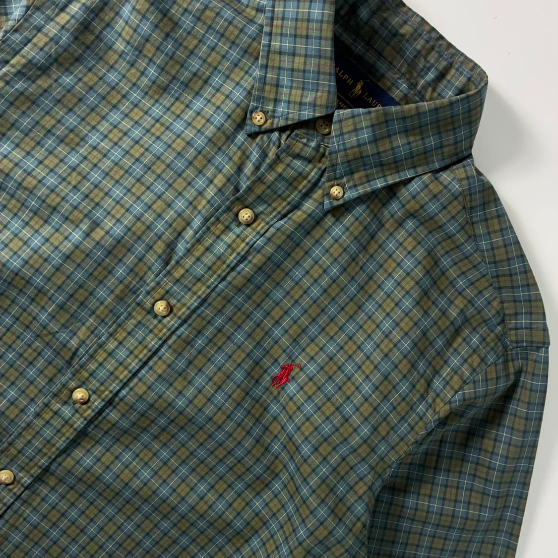 Polo 폴로 랄프로렌 그린 체크 코튼 셔츠 상품이미지3