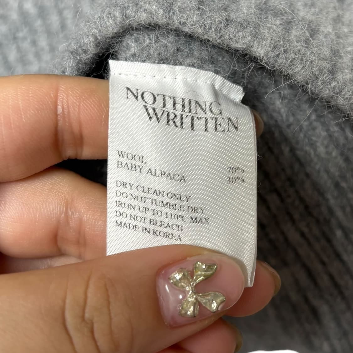 3761 낫띵리튼 그레이 울 알파카 니트 상품이미지4