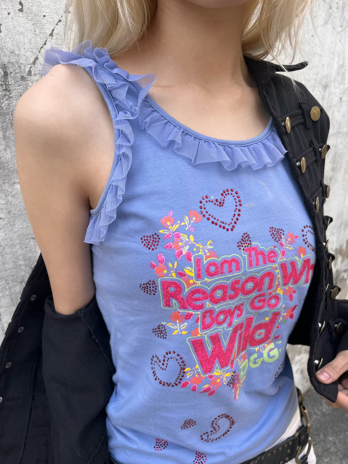 Dolce & Gabbana 돌체앤가바나 Y2K 프릴 슬리브리스 상품이미지1