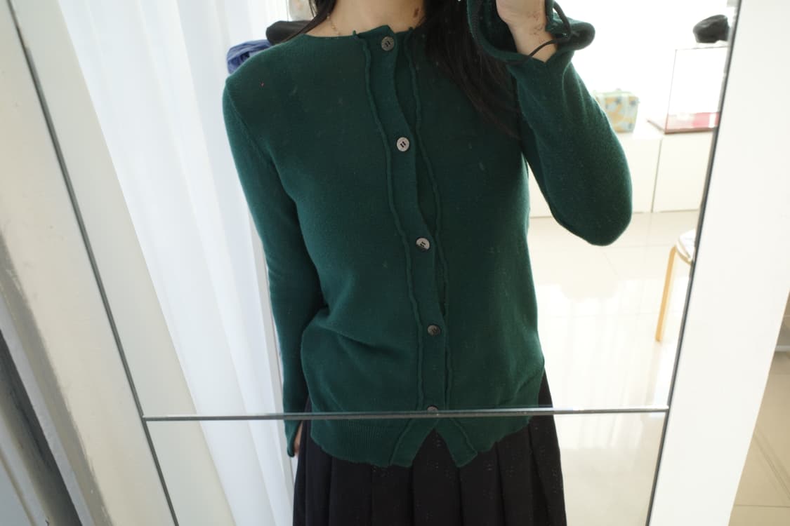 Green glitter stripe layered cardigan 상품이미지3