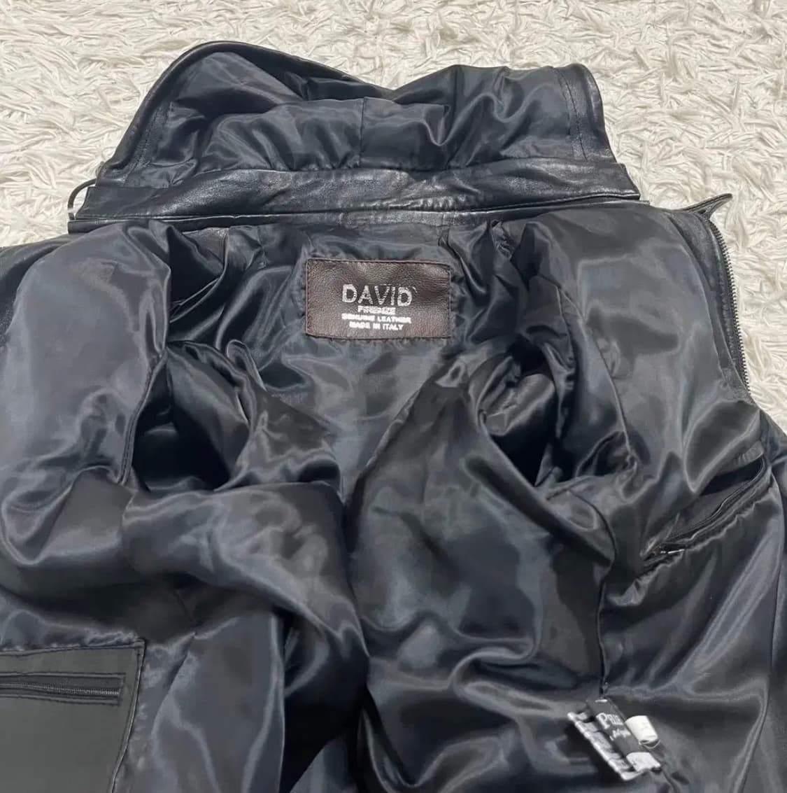 DAVID 램스킨 후드 레더 가죽 자켓 상품이미지8