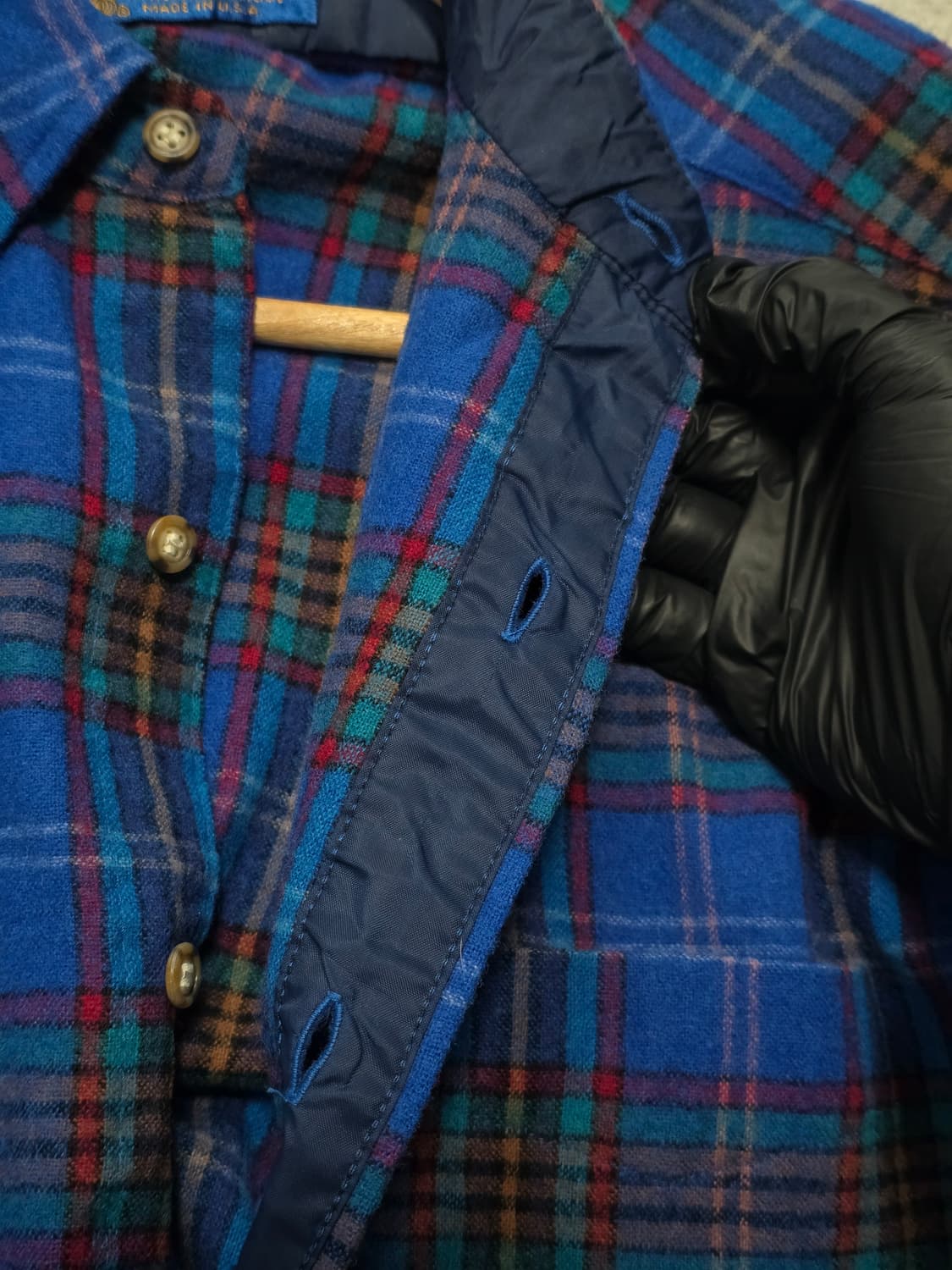 Pendleton USA 70s 펜들턴 블루 체크 버진울 셔츠 M 상품이미지6