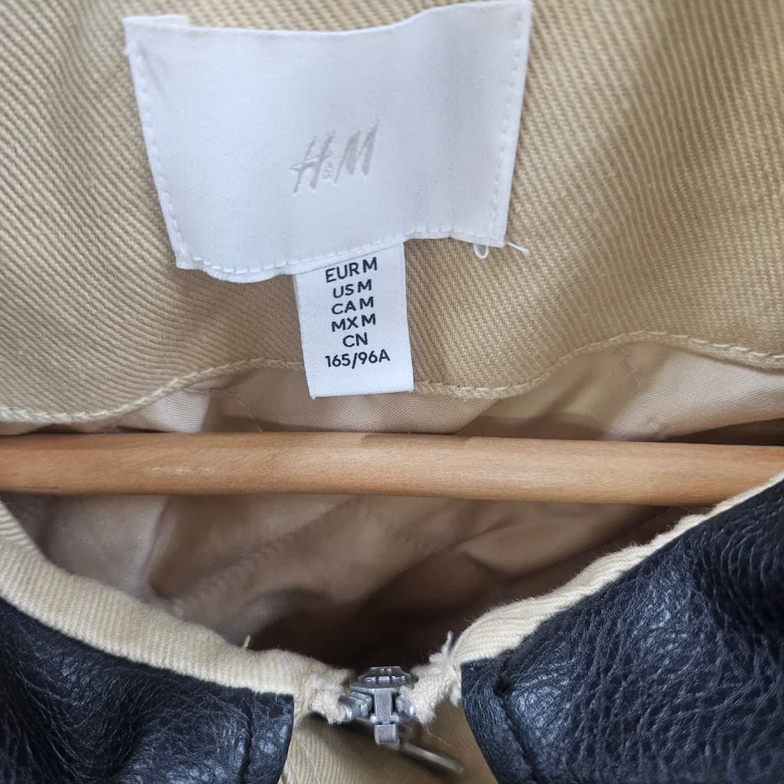 H&M 카라 배색 헌팅 자켓 베이지 상품이미지6